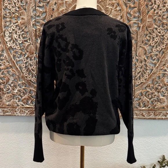 DKNY Women's Animal Print Crewneck Long Sleeve Sweater, Sequin Embellishment - Picture 2 of 15